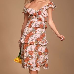 Lulus Fleur Evermore Pink Floral Dress